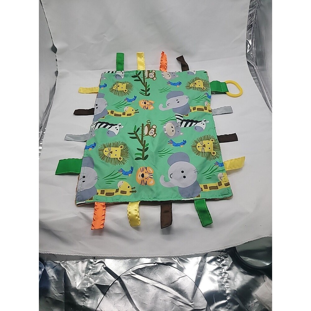 Baby Jack Lovey Zoo Animal Baby Tag Blanket Sensory Toy  14"x 18" Ages 0+